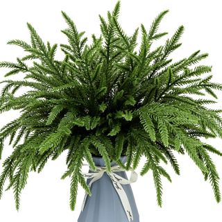 KKSTY 30 Pcs Christmas Real Touch Norfolk Pine Stems