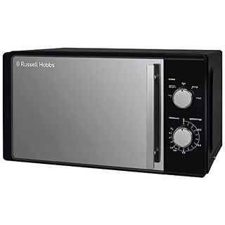 Russell Hobbs 20 Litre 800w Black Solo Manual Microwave, 5 Power Levels, Integrated Timer and Defrost Function, Easy Clean Rhm2060b