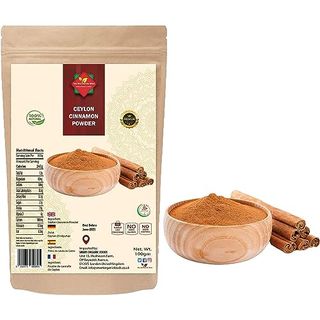 Ceylon Cinnamon Powder | Ethically Sourced 100% Authentic True Ceylon | Cinnamon Ground | Dalchini Powder | Premium Quality | Natural | Non Gmo| Vegan | No Additives | No Preservatives | 100g