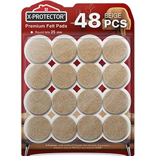 Chair Pads Floor Protectors X-Protector 48 Pcs - Felt Furniture Pads - Premium Chair Feet Protectors - Huge Quantity Floor Protector Pads - Protect Wood Floors With Chair Leg Floor Protector!