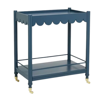 John Lewis blue scalloped bar cart