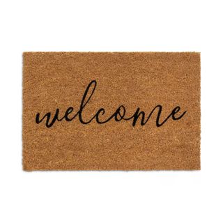 Habitat Welcome Natural & Black Short Pile Doormat