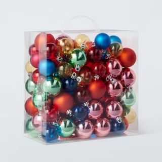 John Lewis Small Shatterproof Baubles, Box of 100, Multi