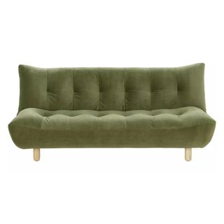 Habitat Kota 3 Seater Velvet Clic Clac Sofa Bed - Green