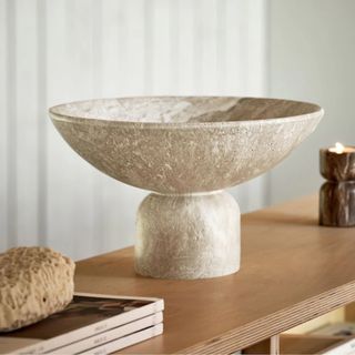 Next Natural Marble Effect Resin Sculptural Bowl