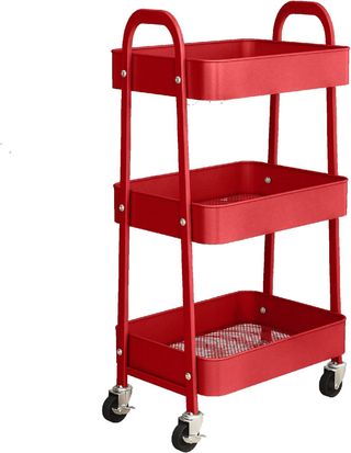 3 Tier Metal Wheeled Storage Tray Cart