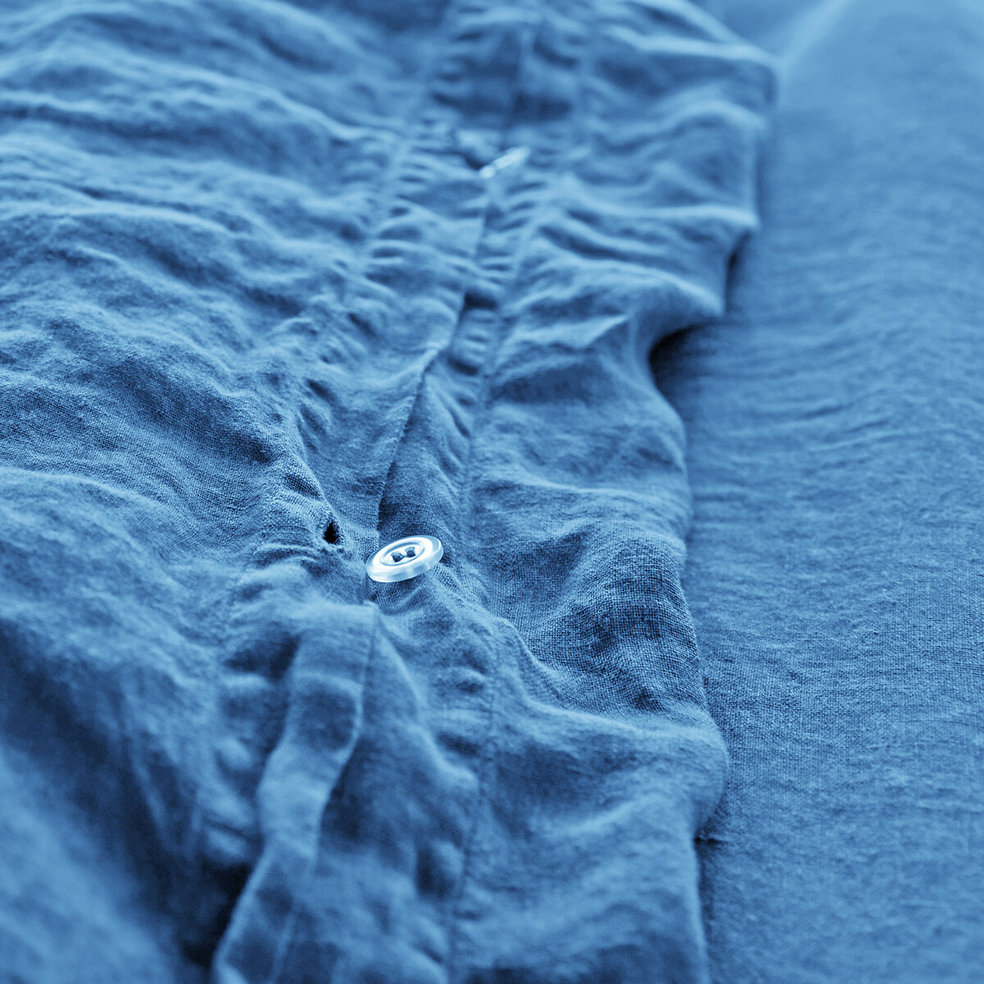 La Redoute linen bedding prussian blue