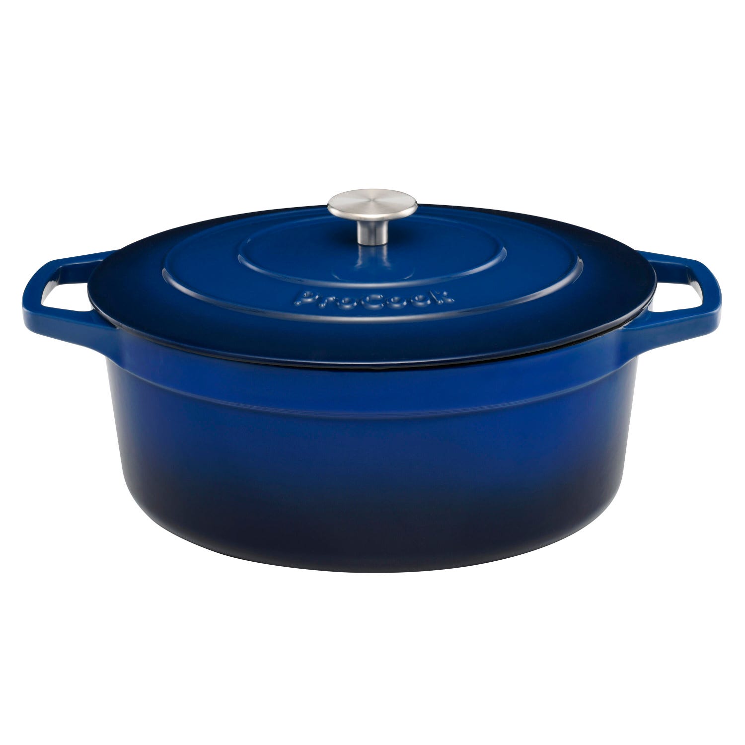 Cast Iron Casserole Dish 30cm / 6.2l Oval Graduated Blue
