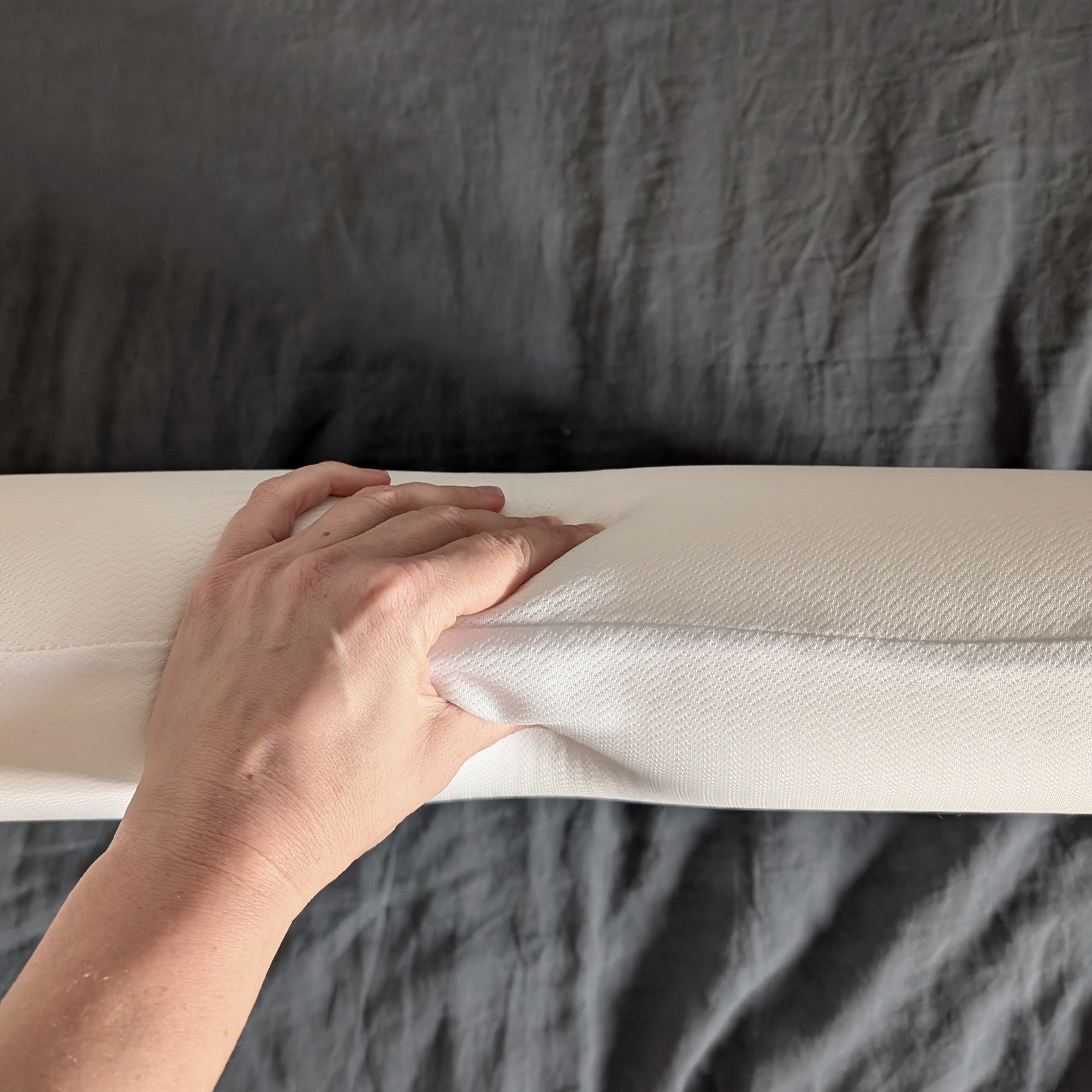 The Levitex Sleep Posture pillow being tested