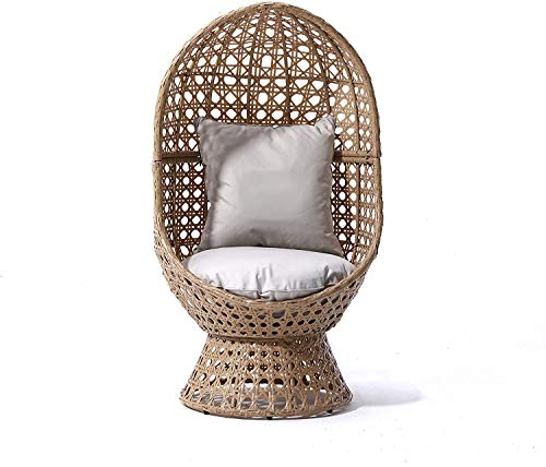 Cherry Tree Furniture Rattan Effect Cocoon Swivel Chair, Garden Egg Chair
