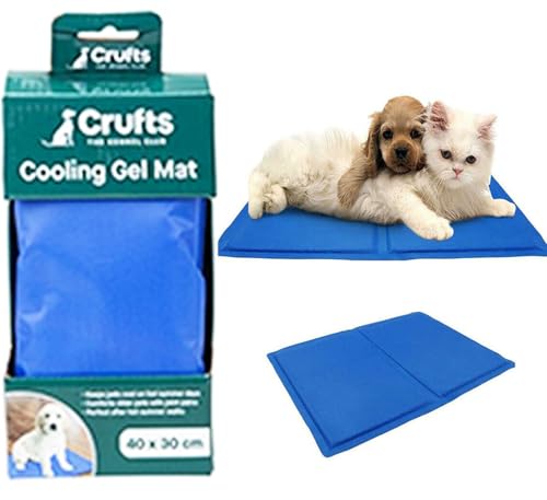 Crufts - Self Cooling Pet Dog Gel Mat 40cm X 30cm Travel Playing Training Pad,blue