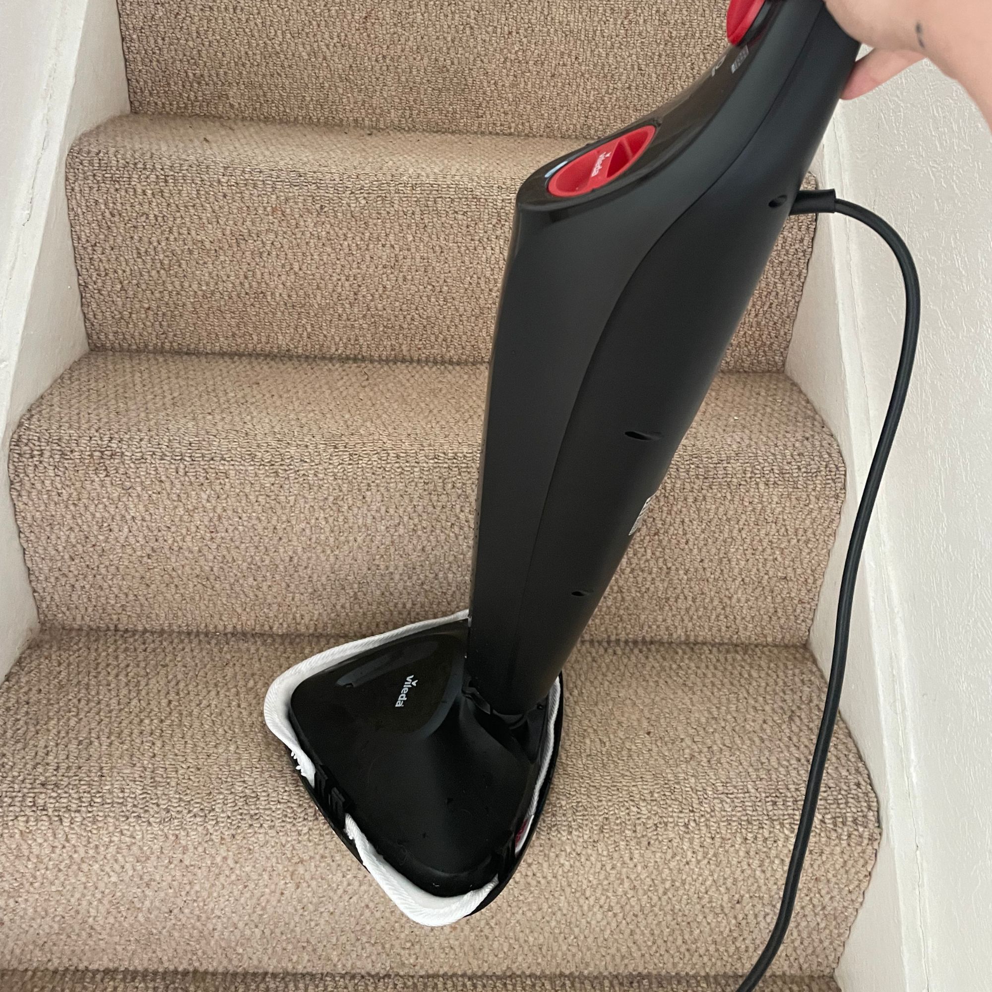 Using the Vileda Steam Mop Plus on carpeted stairs