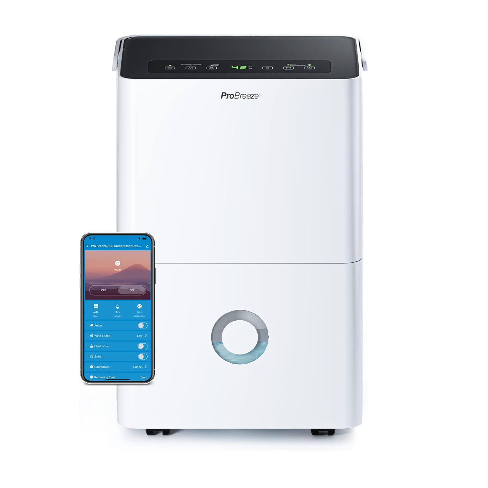 Pro Breeze 30L Premium High Capacity Dehumidifier with Smart App Control