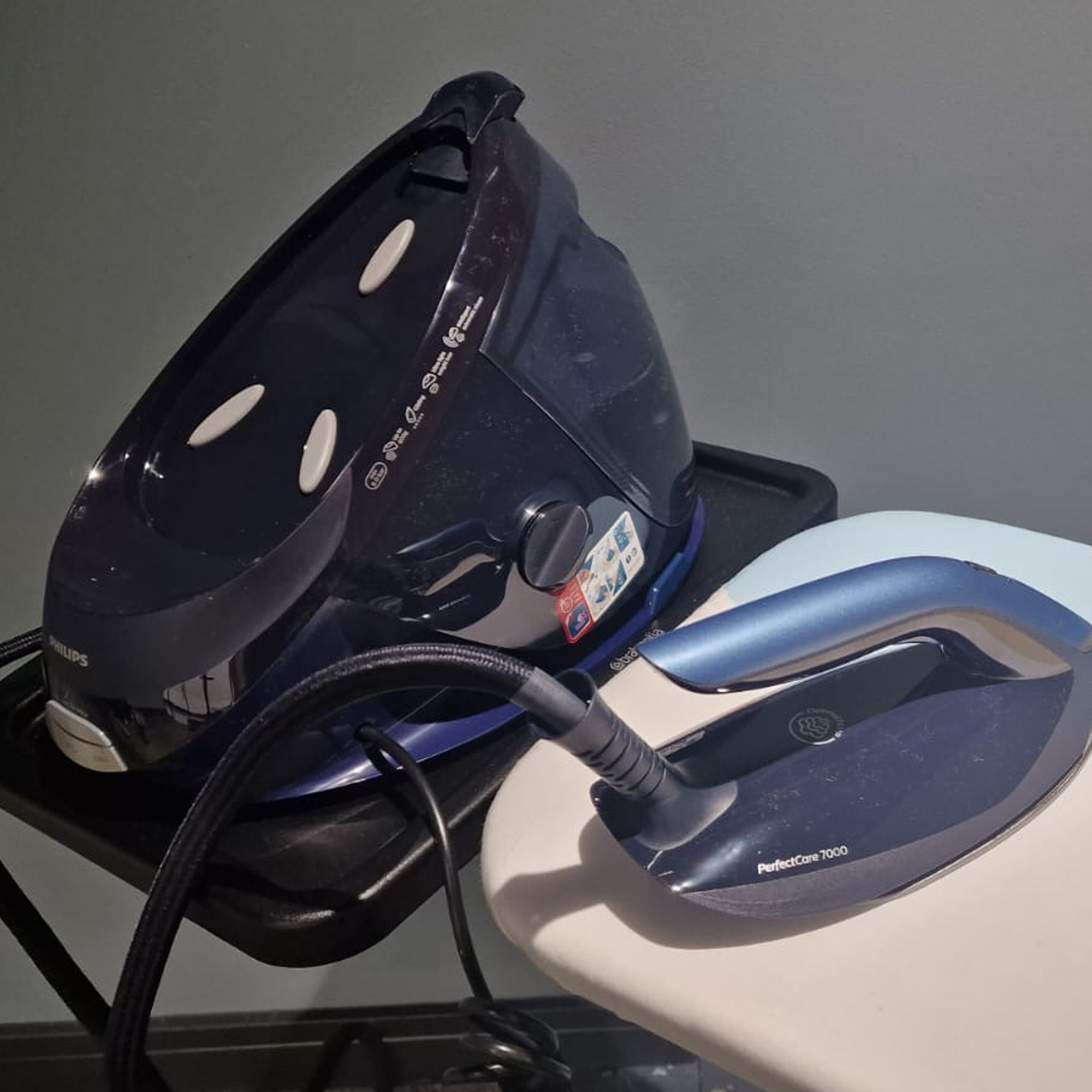 Image of Phillips steam generator iron during testing 