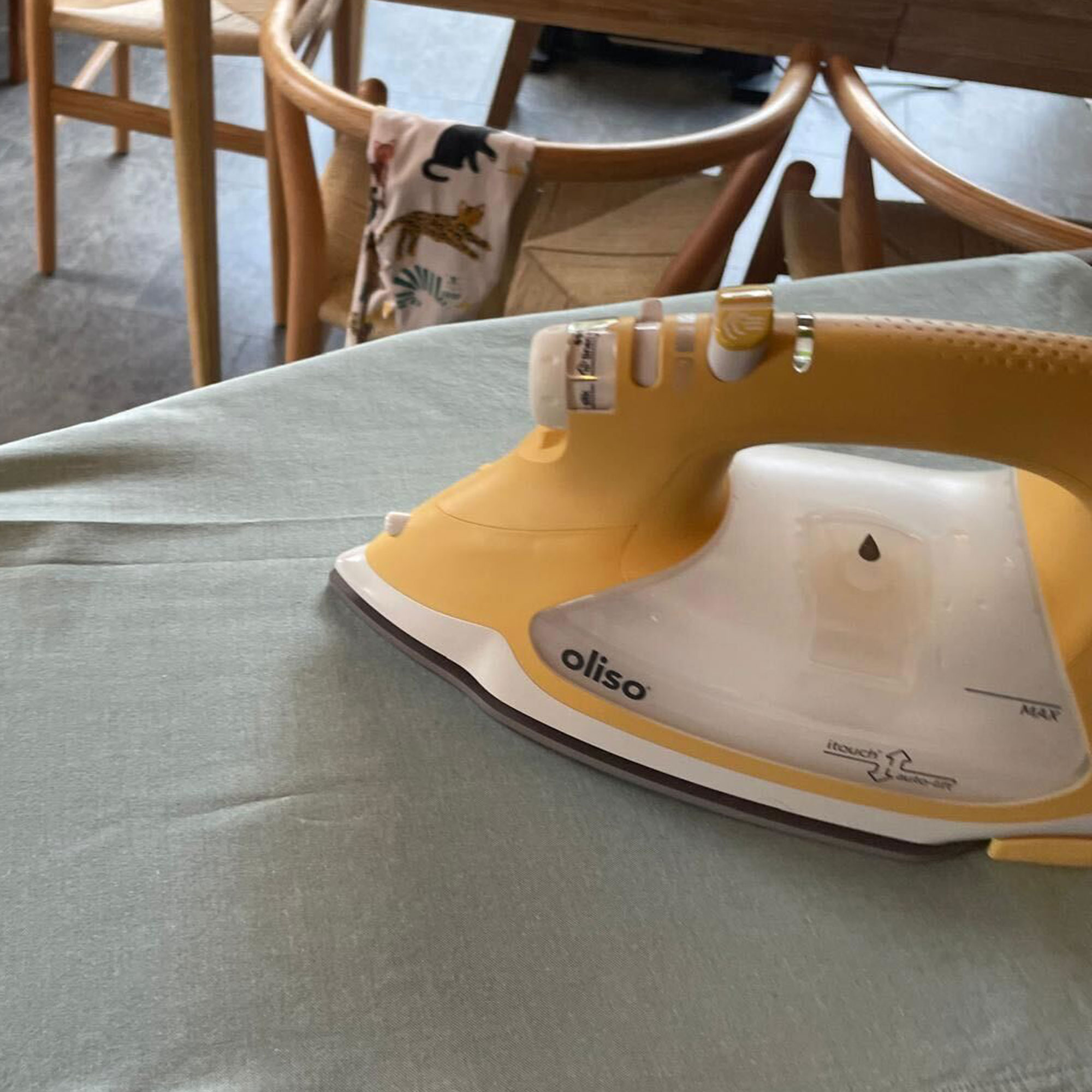 oliso iron on ironing board