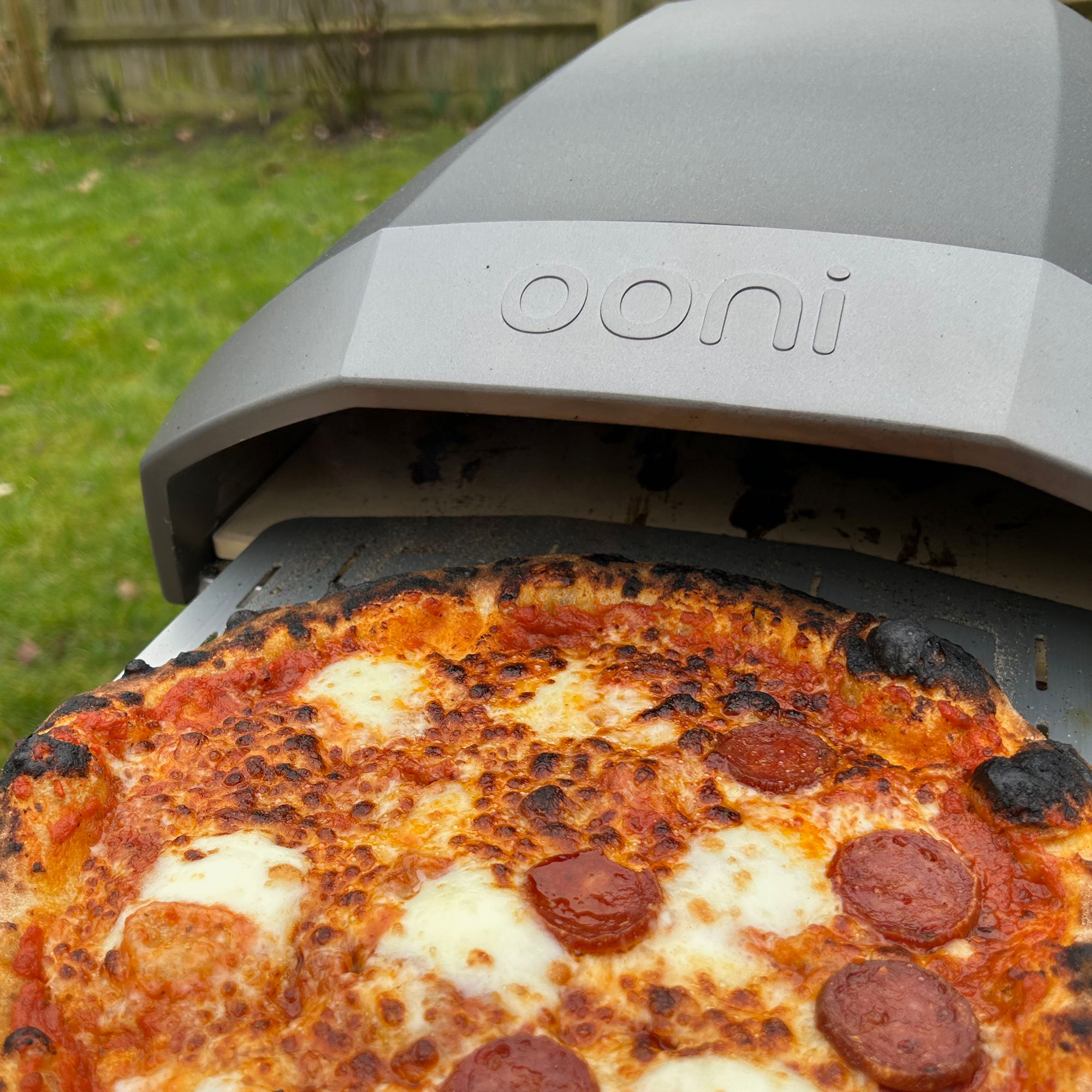 Image of Ooni Koda pizza oven during testing at home 
