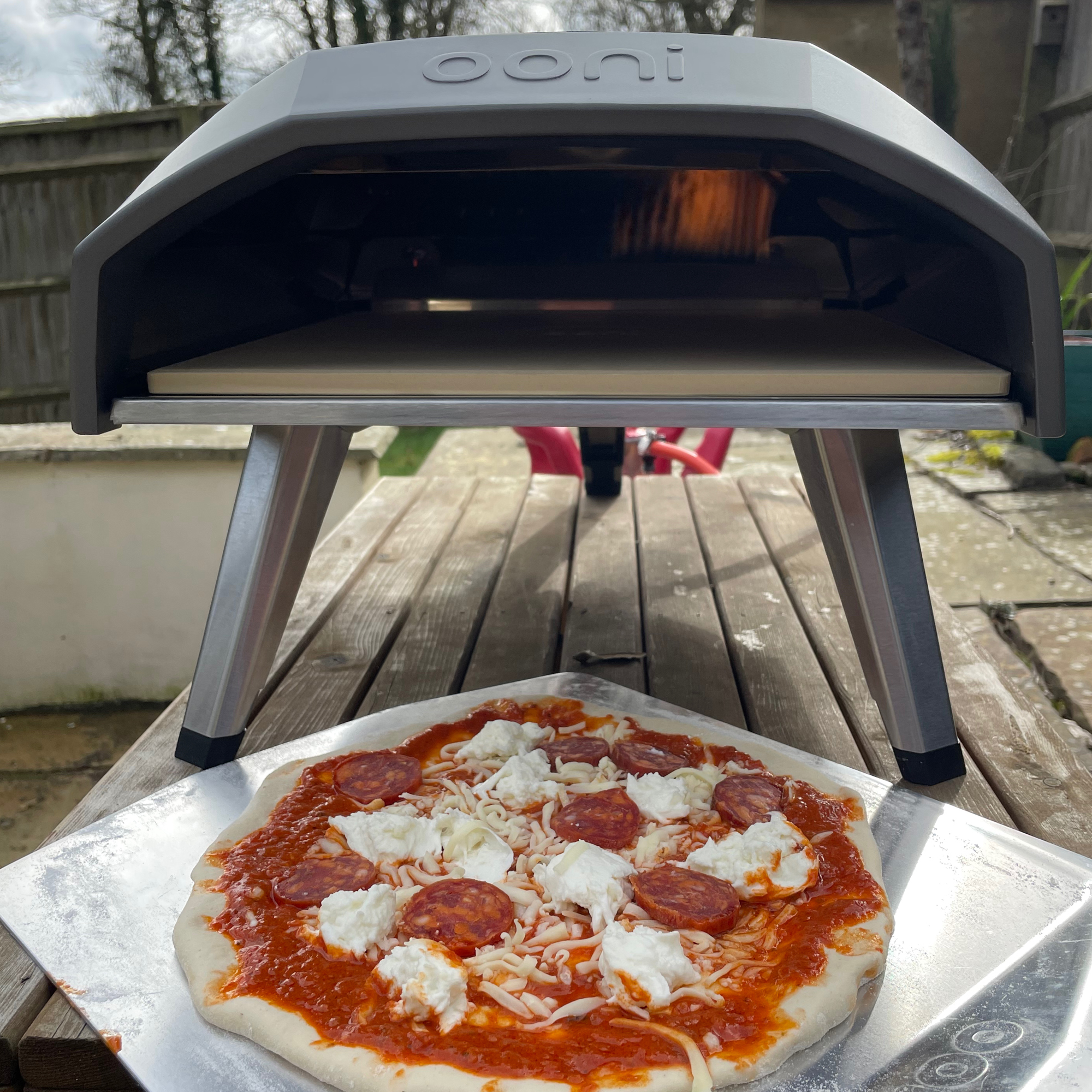 Image of Ooni Koda pizza oven during testing 