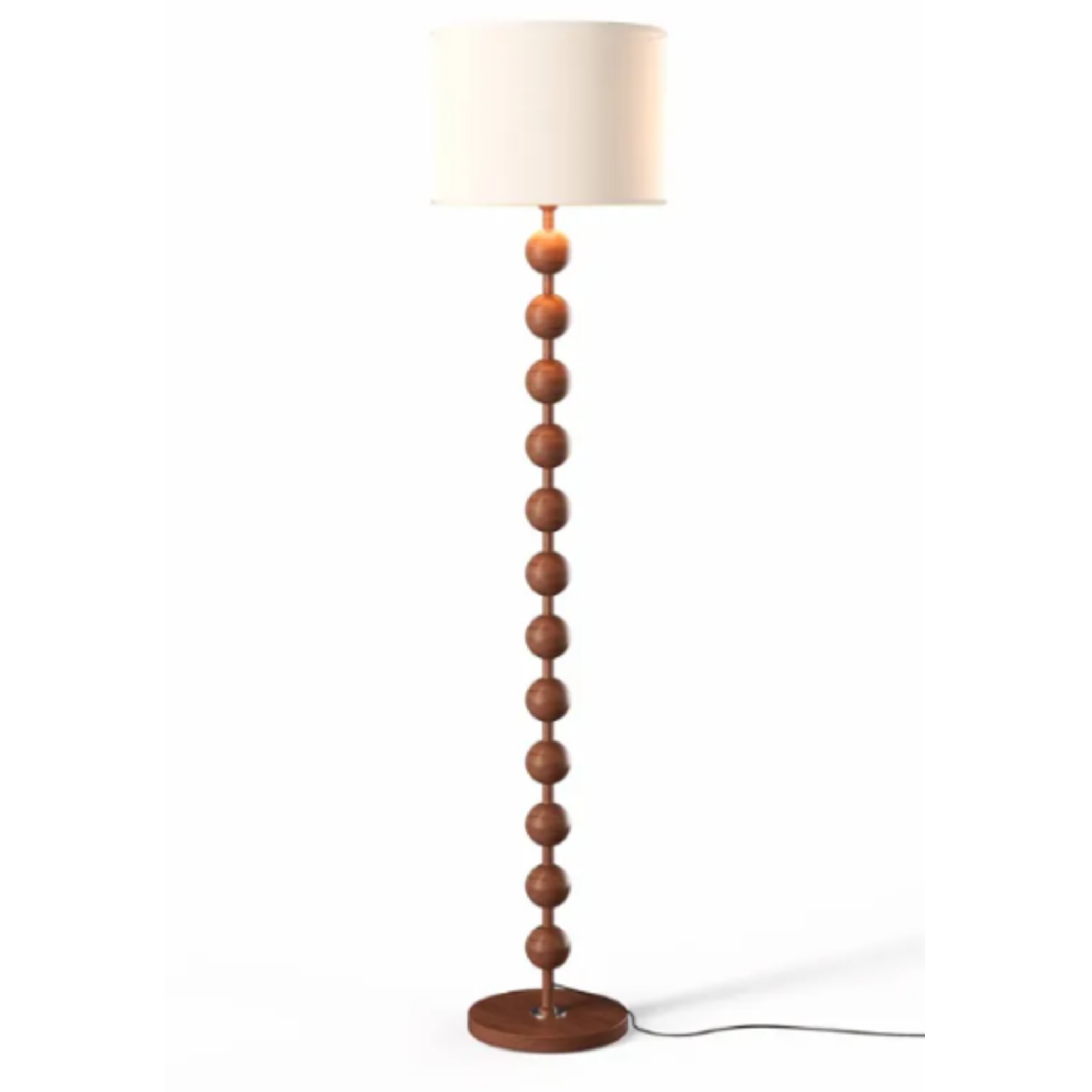 Living and Home Modern Chinese-Inspired Standing Floor Lamp with Fabric lampshade and Metal Base