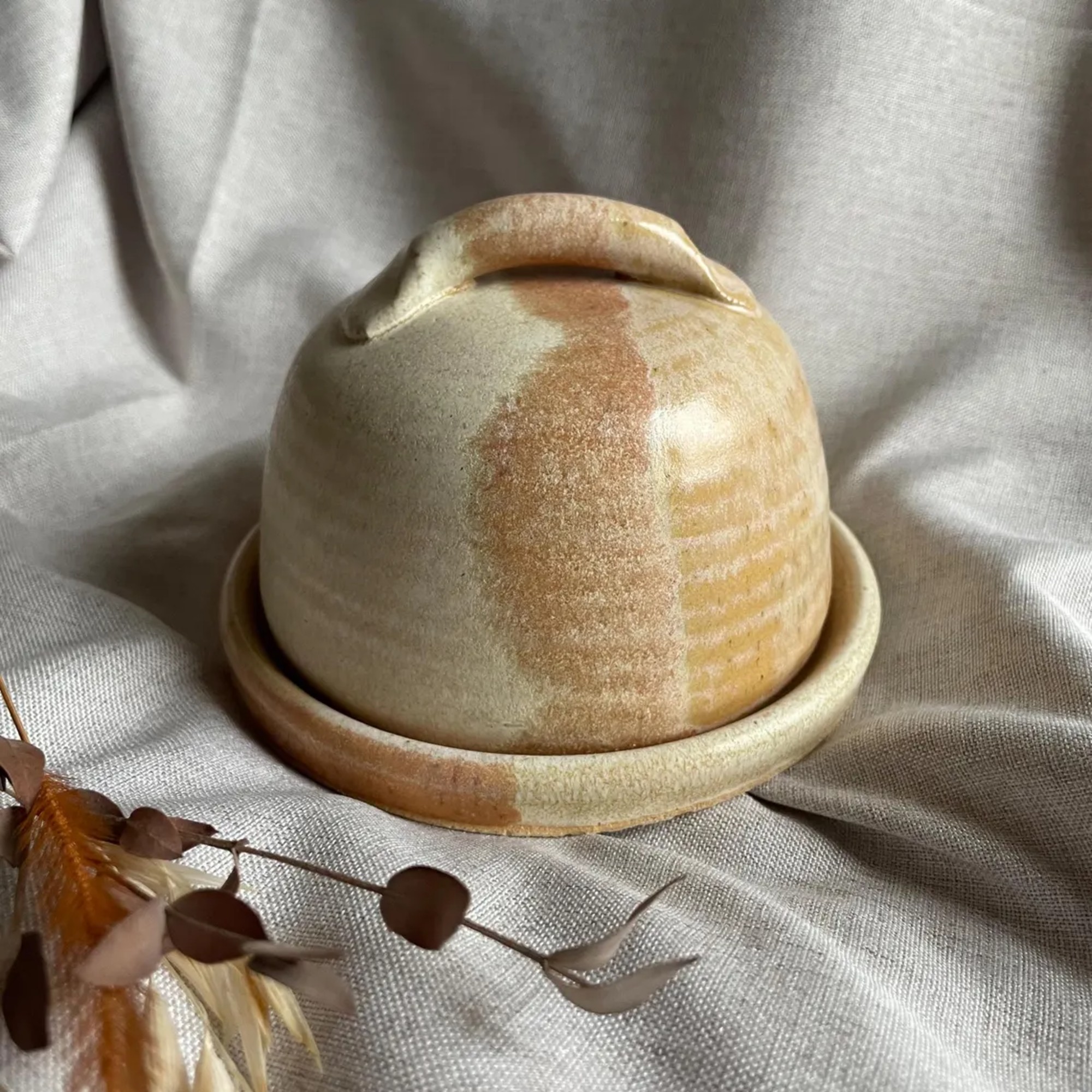 Charlotte Manser Dunes ceramic butter dish, handmade butter cellar, hand thrown butter dishes